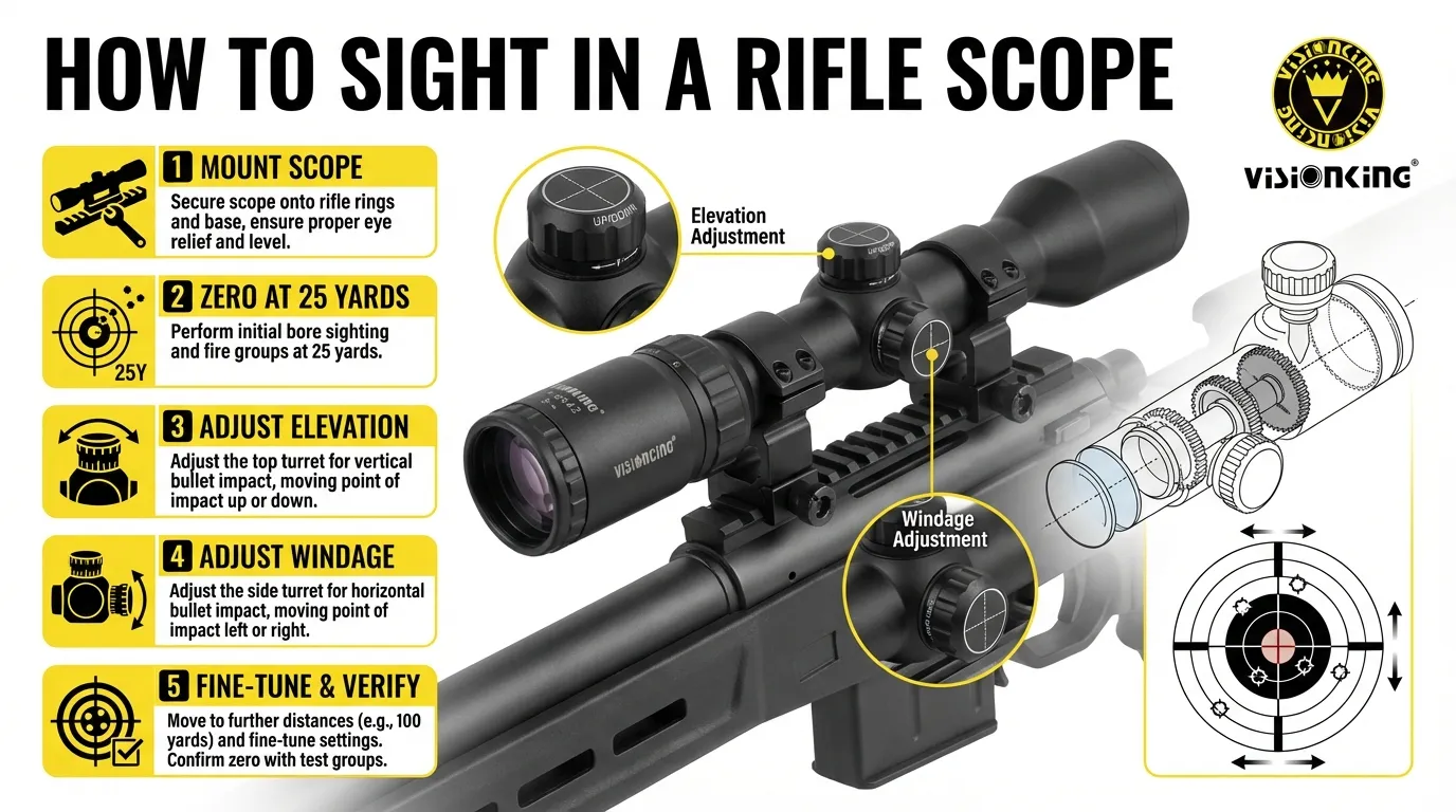 Wie man ein Zielfernrohr einstellt